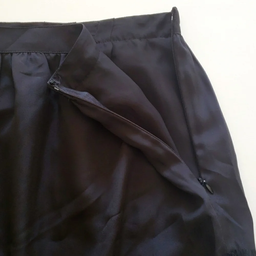 Laundry by Shelli Segal A-line Skirt 10‎ Black Lace Overlay Pleated Preppy Zip